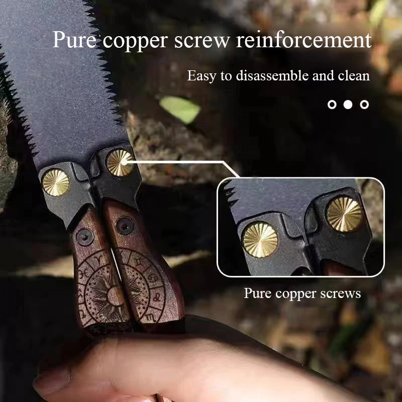 Multifunctional Butterfly Saw With Walnut Handle SK85 Steel Balisong Folding Saw Outdoor Double Edge Woodworking Hand Saw Tools