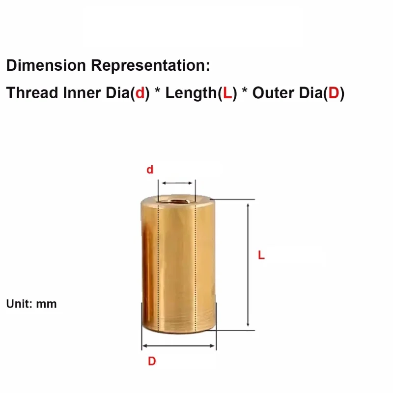M4 M5 M6 M8 M10 M12 Brass Extend Long Lengthen Round Coupling Nut Sleeve Tubular Nuts Joint Sleeve Nut