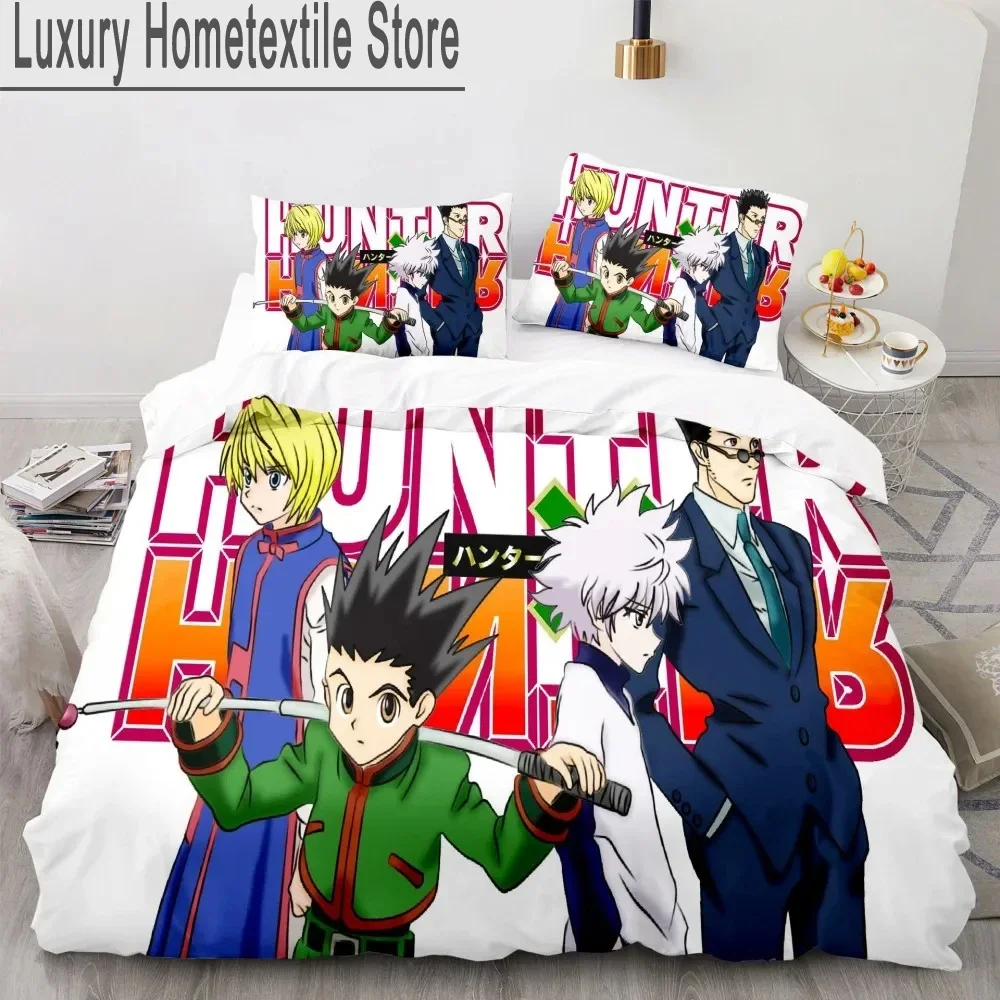 

3d аниме Hunter X Hunter Комплект постельного белья Пододеяльник Постельное белье Комплект пододеяльников Наволочка Одеяло King Queen Size Комплект постельного белья для взрослых для мальчиков
