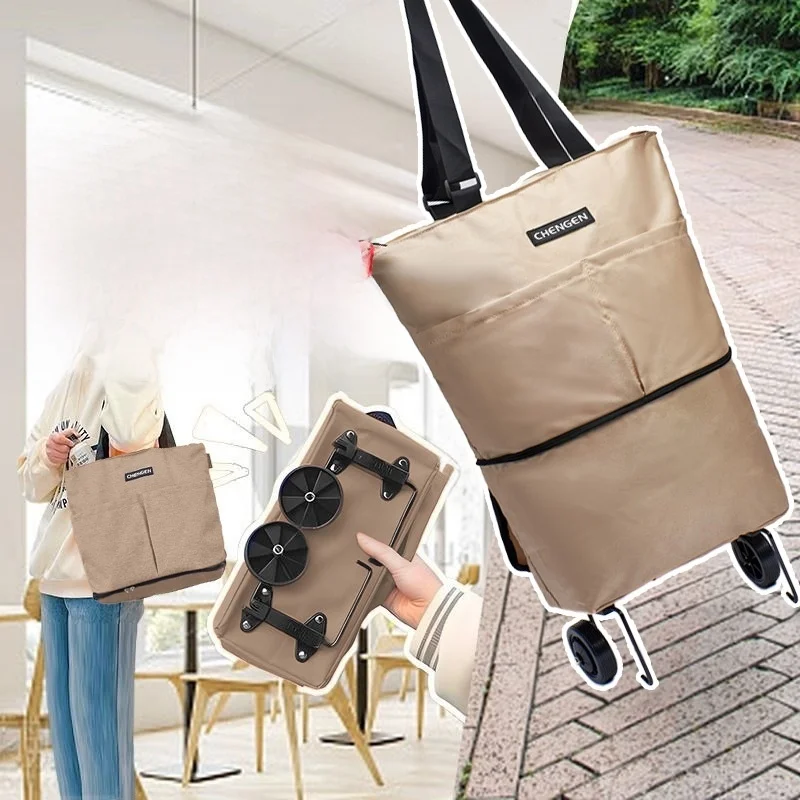 

Портативная большая сумка на колесиках, удобная сумка для овощей, ручная сумка-тележка для путешествий