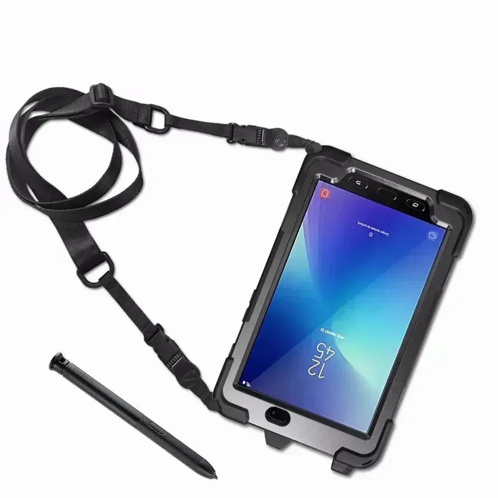 For Samsung Galaxy Tab Active 2 8.0 T390 T395 SM-T395 SM-T390 Case Kids Safe Shockproof Silicone PC Cover With Hand Strap image 2