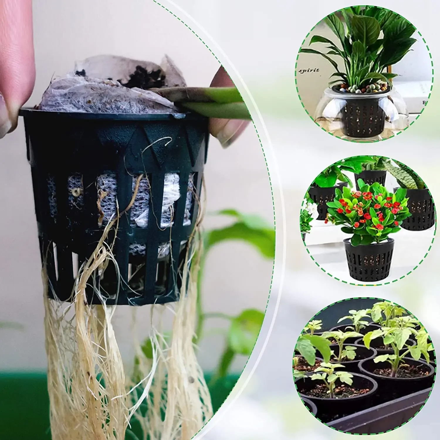 20PCS Hydroponic colonization Mesh Pot Net Cup Basket Hydroponic Aeroponic Planting Grow Gardening Planter Clone Colonization