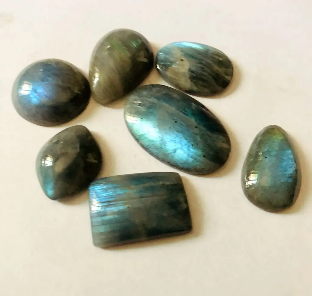 Wholesale Mixed 3pcs/lot Blue Flash Labradorite Bead Pendant 20-40mm Gemstone for Jewelry DIY