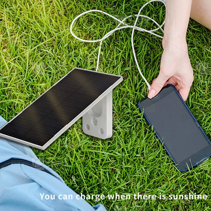 شاحن لوح شمسي للهاتف المحمول ، ألواح شمسية صغيرة محمولة 2 وات مع كابل شحن 2 في 1 ، IP65 للتخييم وحقيبة الظهر