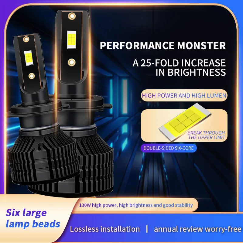Real 28W 360° H7 H4 H11 Led Lamp Bigger Copper Tube Led Lights H1 HB3 9005 HB4 9006 9012 12V For Car Led Headlight Bulb 6000K