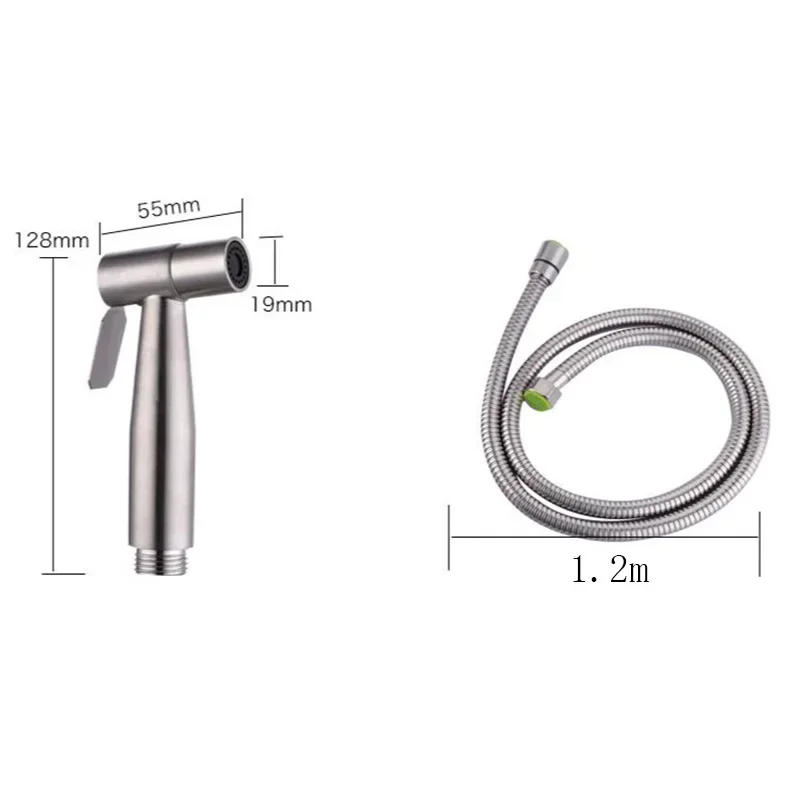 Toilet Bidet Faucet Black Handheld Sprayer Stainless Steel Bathroom Hand Bidet Sprayer Set Hose Toilet Self Cleaning Shower Head