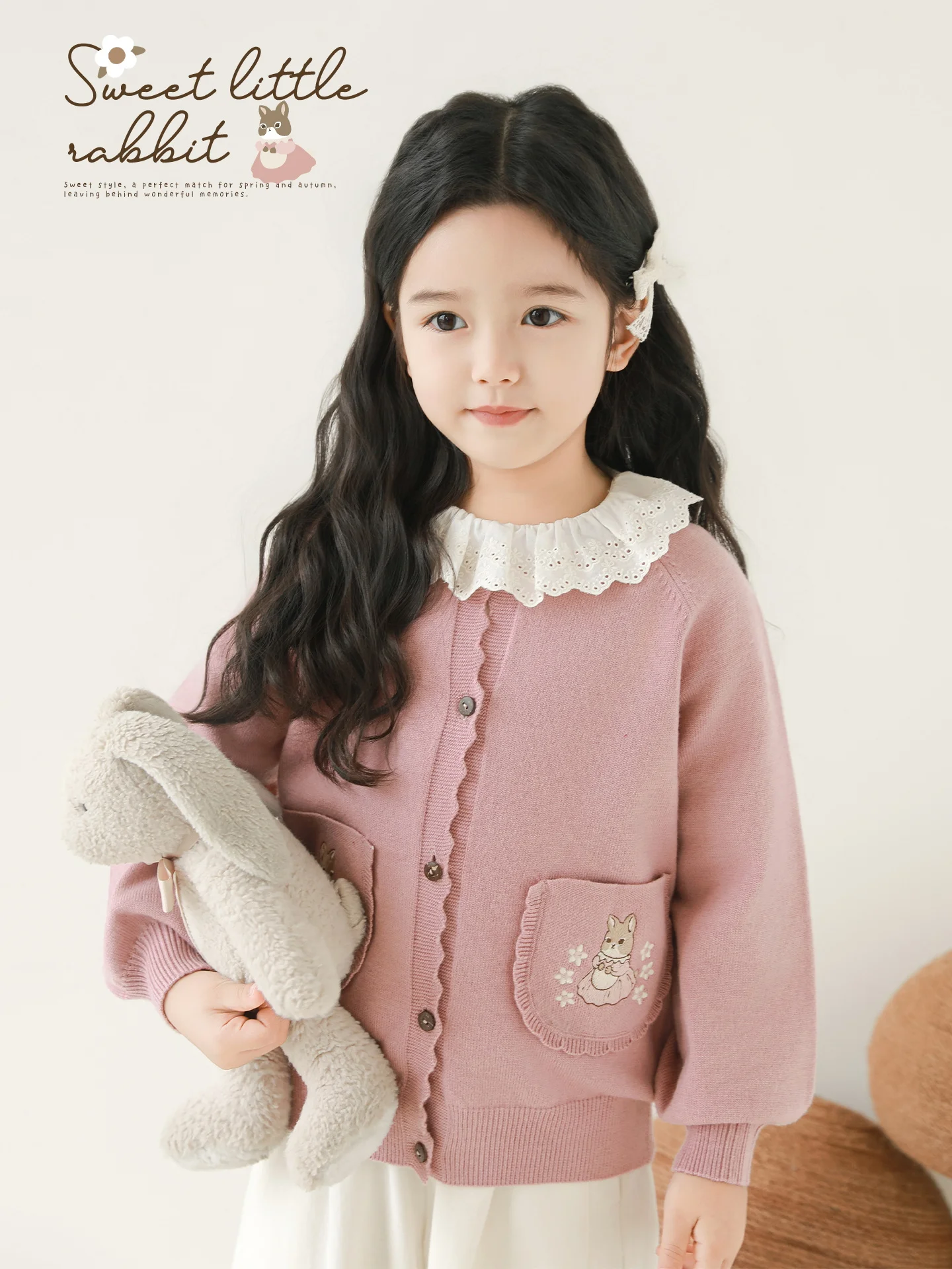 

Girls Forest Style Lightweight Cardigan Autumn Cute Ultra Soft Skin Friendly Windproof Thermal Loose Knit Sweater 1-7 Years