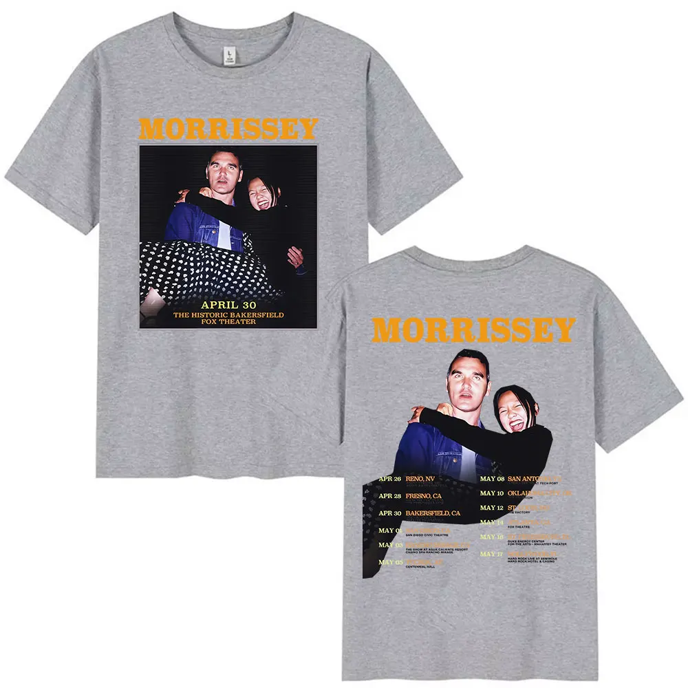 英国バンドモリッシーツアー 2026 グラフィック Tシャツ男性女性原宿ヴィンテージコットン半袖 Tシャツパンクストリート夏