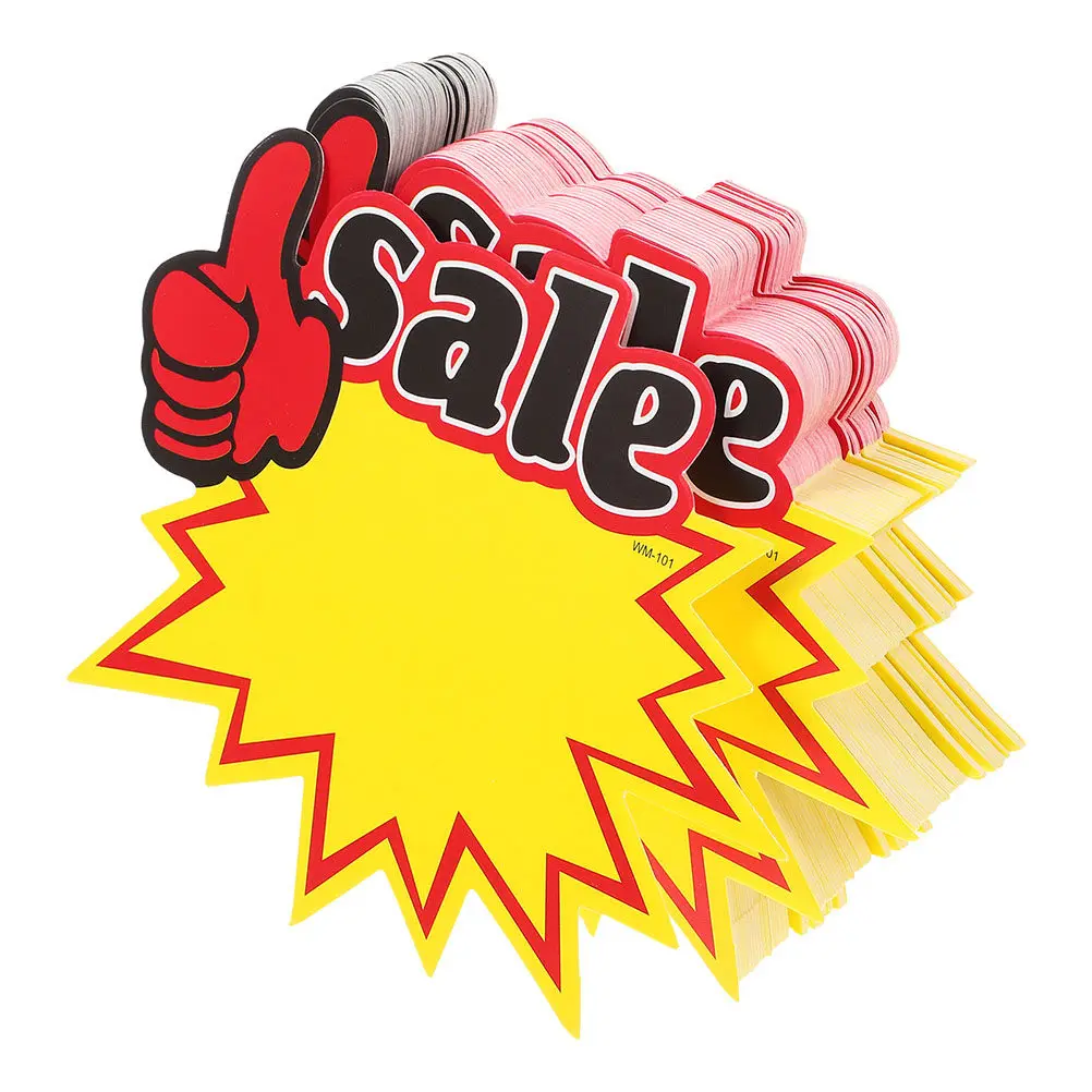 

200Pcs Retail Price Tags Yellow Card Paper Sale Labels for Supermarket Store Pricing Signs Advertising Display