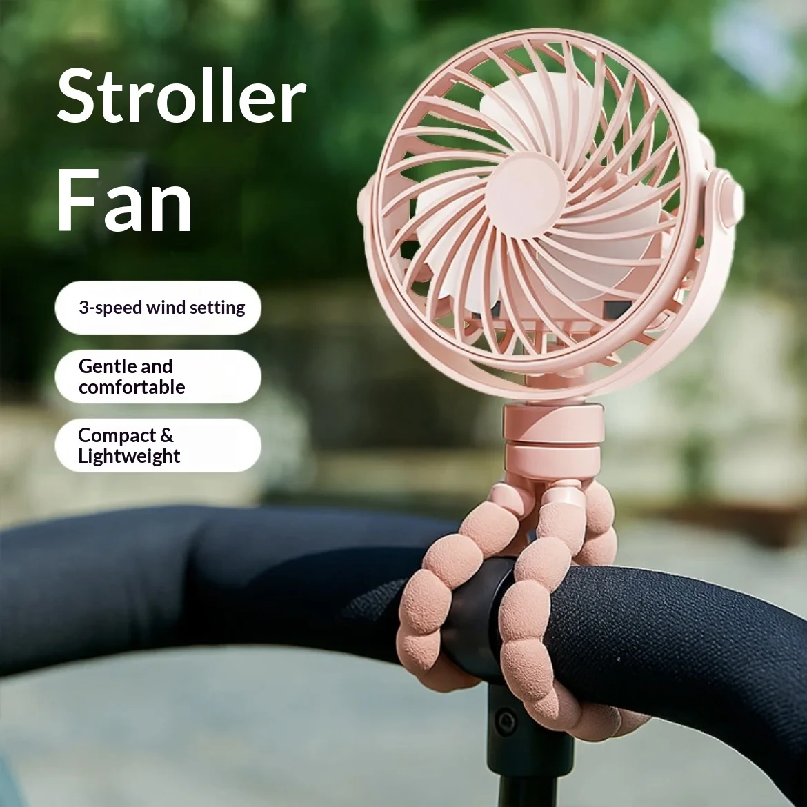 Octopus shape handheld fan standing, hanging and winding 4 forms night light design rechargeable long battery life mini student