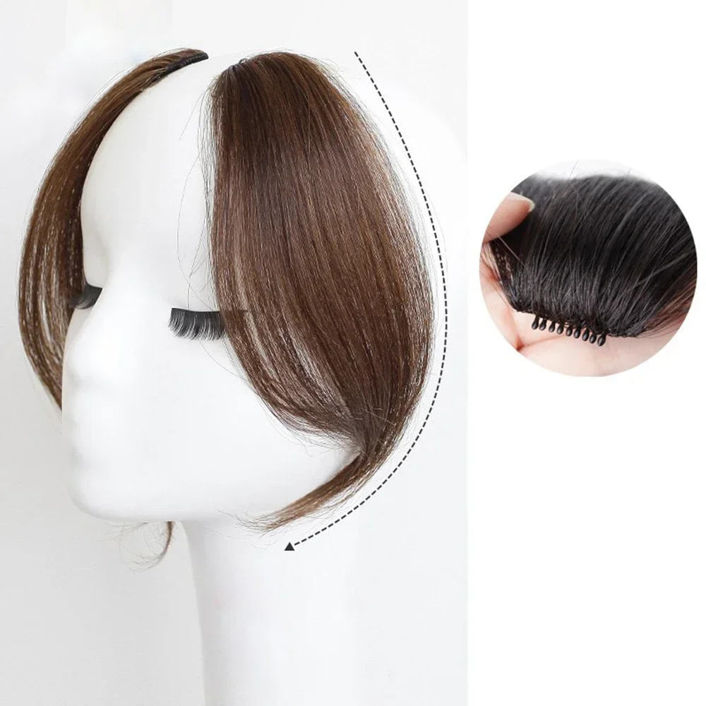 2024 Trendy Synthetic  Wig 2Pcs Seamless Natural Invisible Air Side Bangs Show Small Face Hair Extension Wig Piece image 5