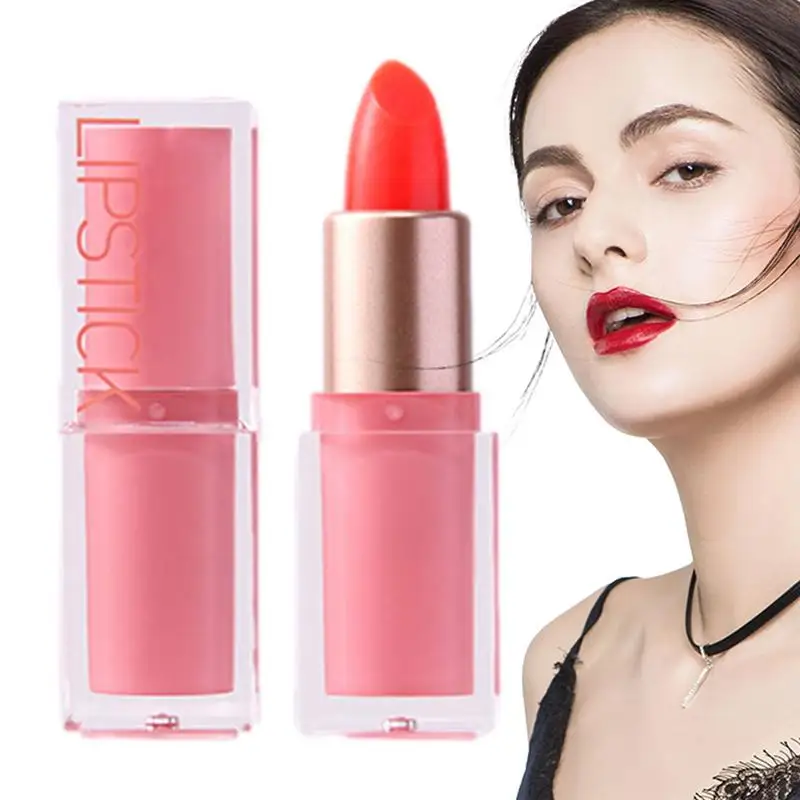 Lápiz labial hidratante para mujer, maquillaje impermeable que cambia de Color, lápiz labial de alto pigmento con extractos naturales, cambio de temperatura