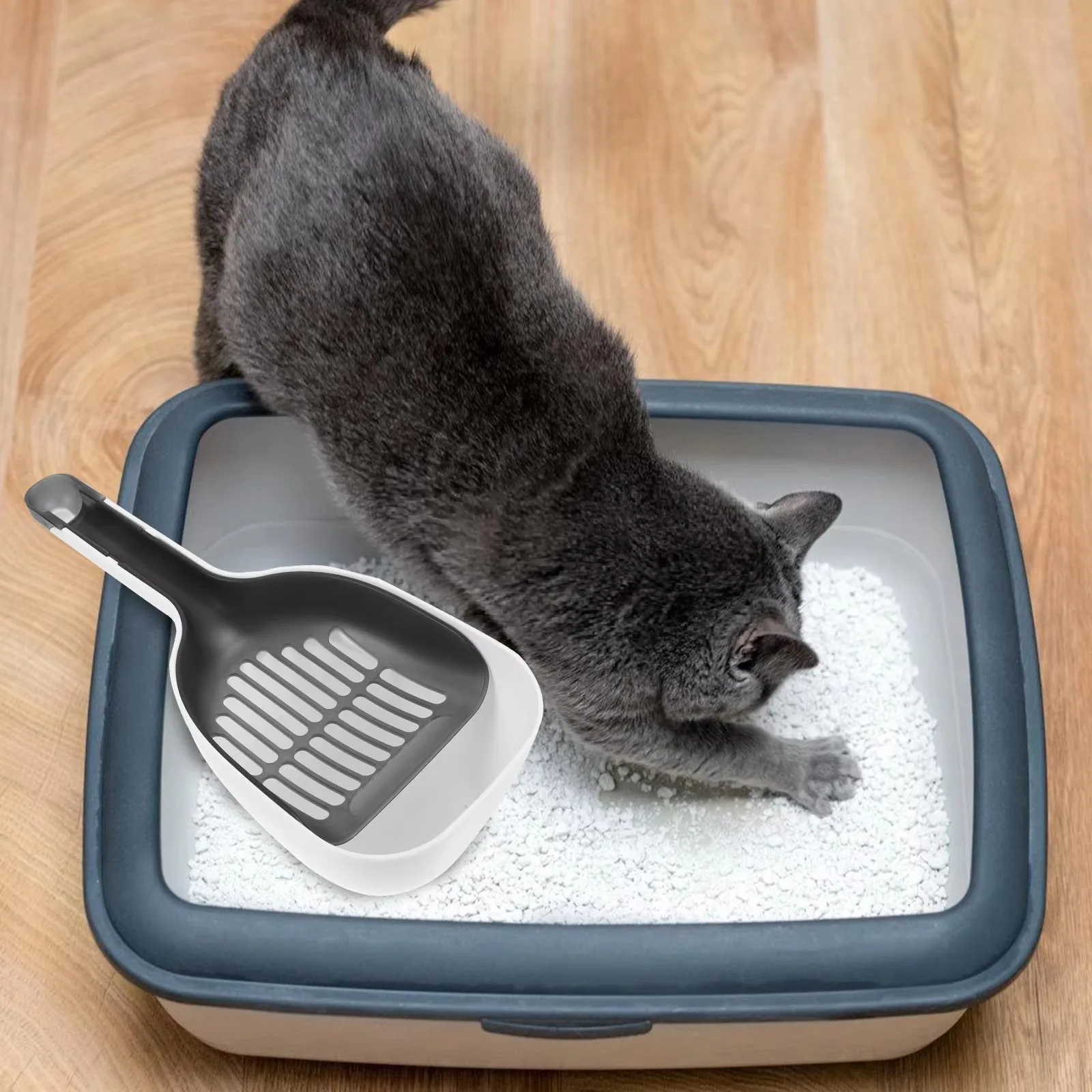 1Set Cat Litter Scoop Large Capacity Plastic Shovel Easy Clean Litter Box Waste Collection Portable Pet Poop Scoop