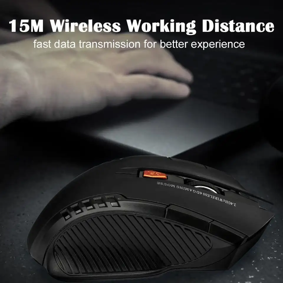 جهاز استقبال ضوئي لاسلكي مع ماوس بـ 6 أزرار، USB، مناسب لأجهزة الكمبيوتر الشخصي والمحمول وملحقاتها - 5