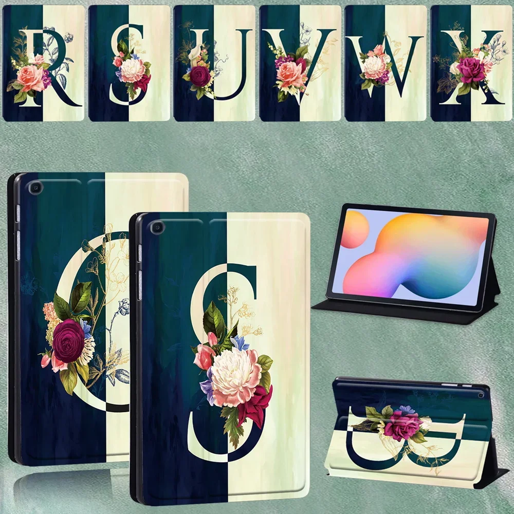 

For Samsung Galaxy Tab S6 Lite 10.4 Inch 2020 P610 P615 Shock Proof Letter Series Pattern PU Leather Stand Tablet Case