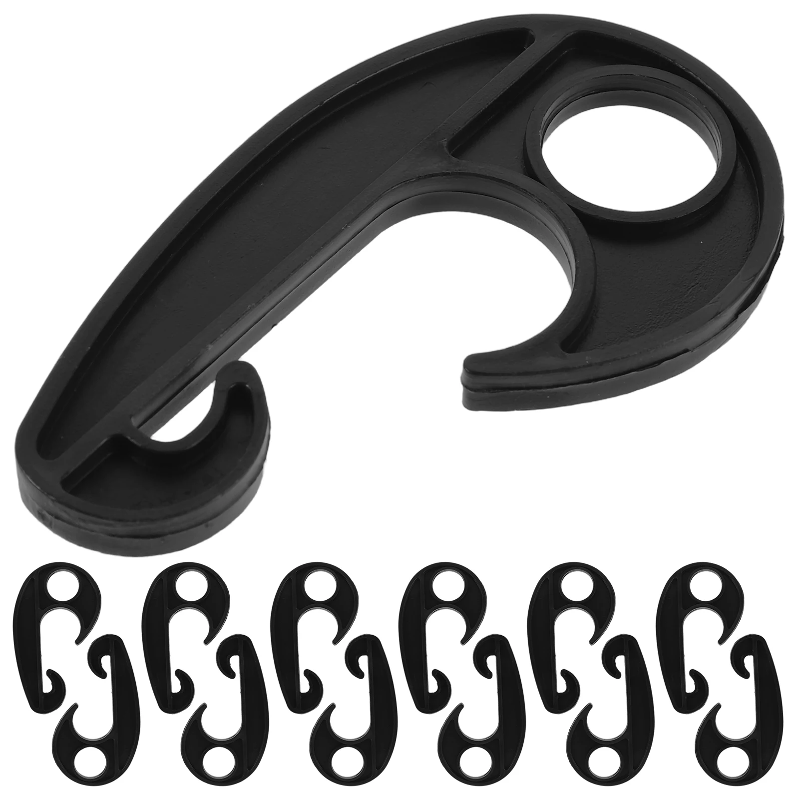 

20 Pcs Camping Tent Car Tarpaulin Hook Plastic for Rope Elastic Canopy Hooks Black Bungee Net Cargo