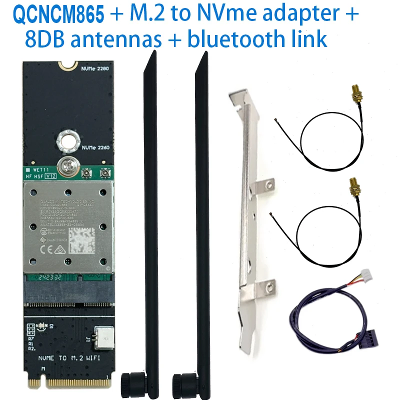 WiFi 7 QCNCM865 WI-FI 7 WIFI7 BT 콤보 모듈 블루투스 5.4 최대 5.8Gbps, 4K QAM, Wi-Fi 7, Wi-Fi 6E, Wi…