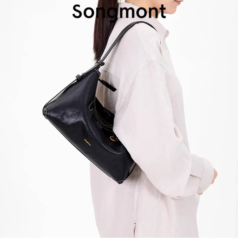 

Fashionable new cowhide casual commuting simple and versatile armpit bag shoulder bag