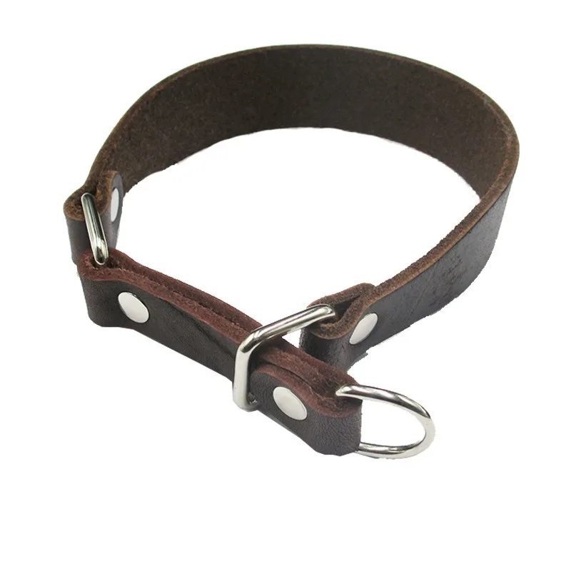 

Adjustable Genuine Leather Dog Collar for Large Medium Dogs Strong Durable Soft Comfy Neck Strap Heavy Duty Training Dog Collar