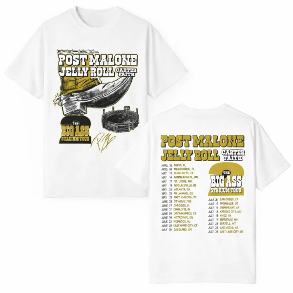 2026 New Retro Halftone Post Malone Jelly Roll Graphic Cotton T Shirt Casual Streetwear for Music Fans
