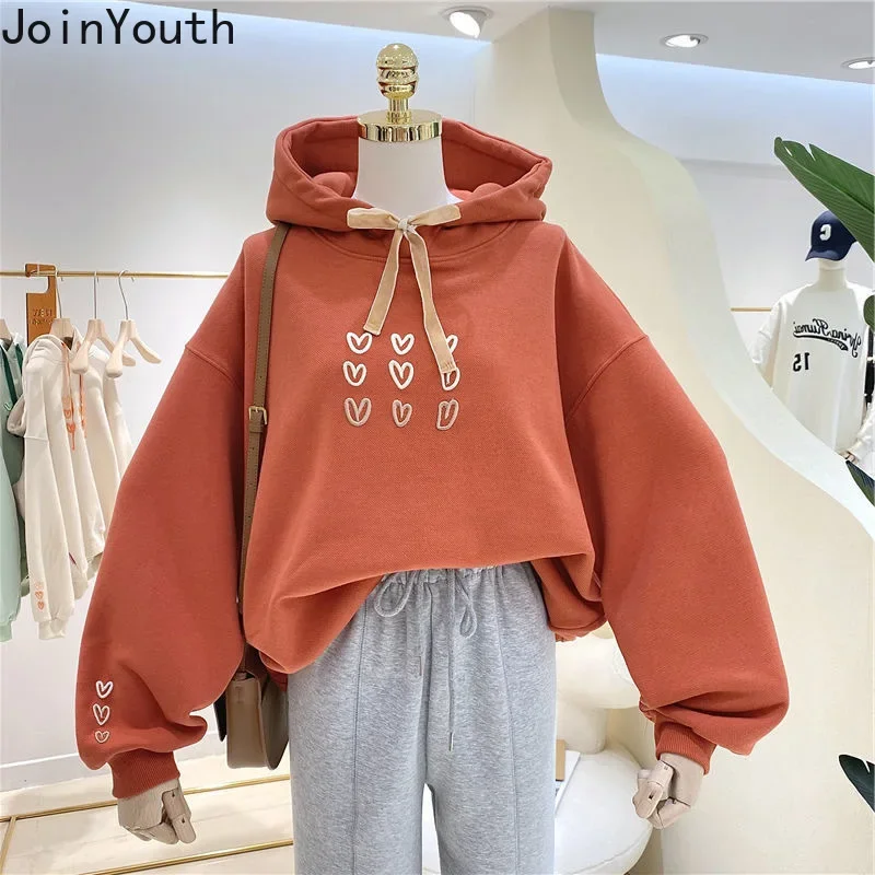 Joinyouth Winter Clothes Women Hooded Thicked Sweatshirt Loose Casual Oversized Tops Mujer Chic Embroidery Korean Hoodies 99647