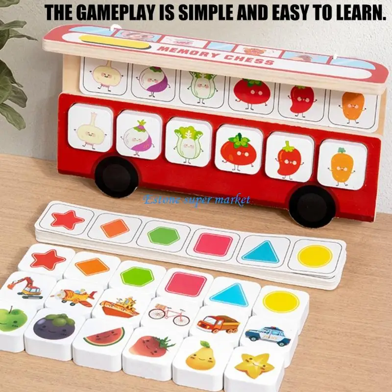 090B Creative Wooden Memory Chess Game Set For Toddler To Improve Logical Thinking And Parent Child Interaction Gathering