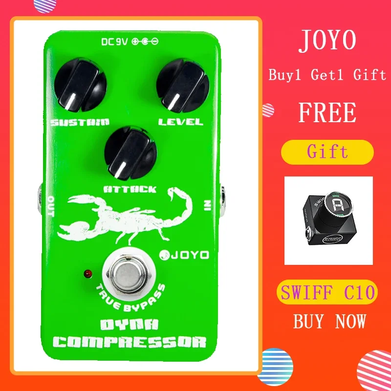 

JOYO JF-10 Dynamic Compressor Guitar Effect Pedal Low Noise Classic Compressor Effect True Bypass Guitar Parts & Accessories