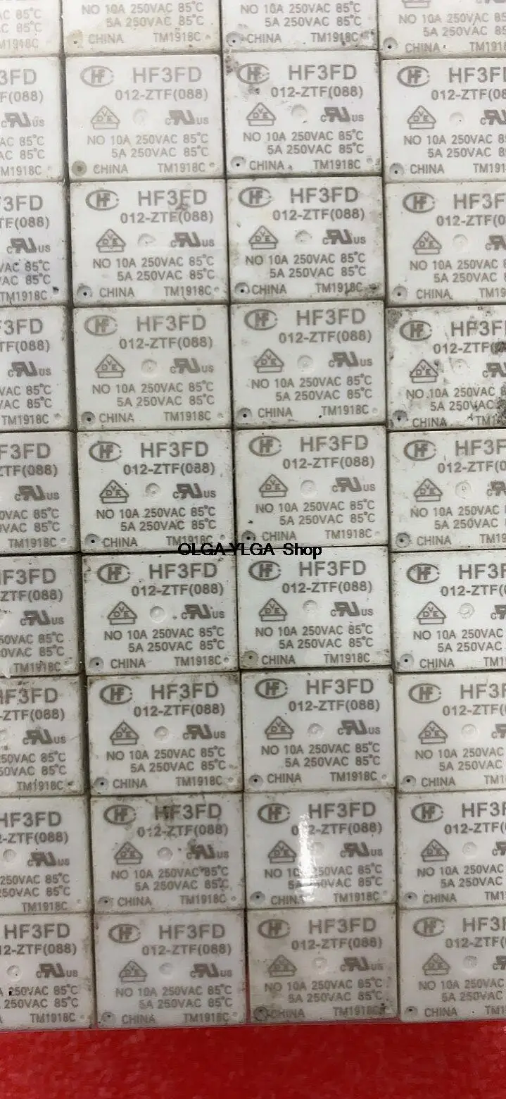 Relay HF3FD 012-ZTF 5-foot disassembly relay two guards 12VDC one open and one closed     50PCS -1lot  HF3FD-012-ZTF