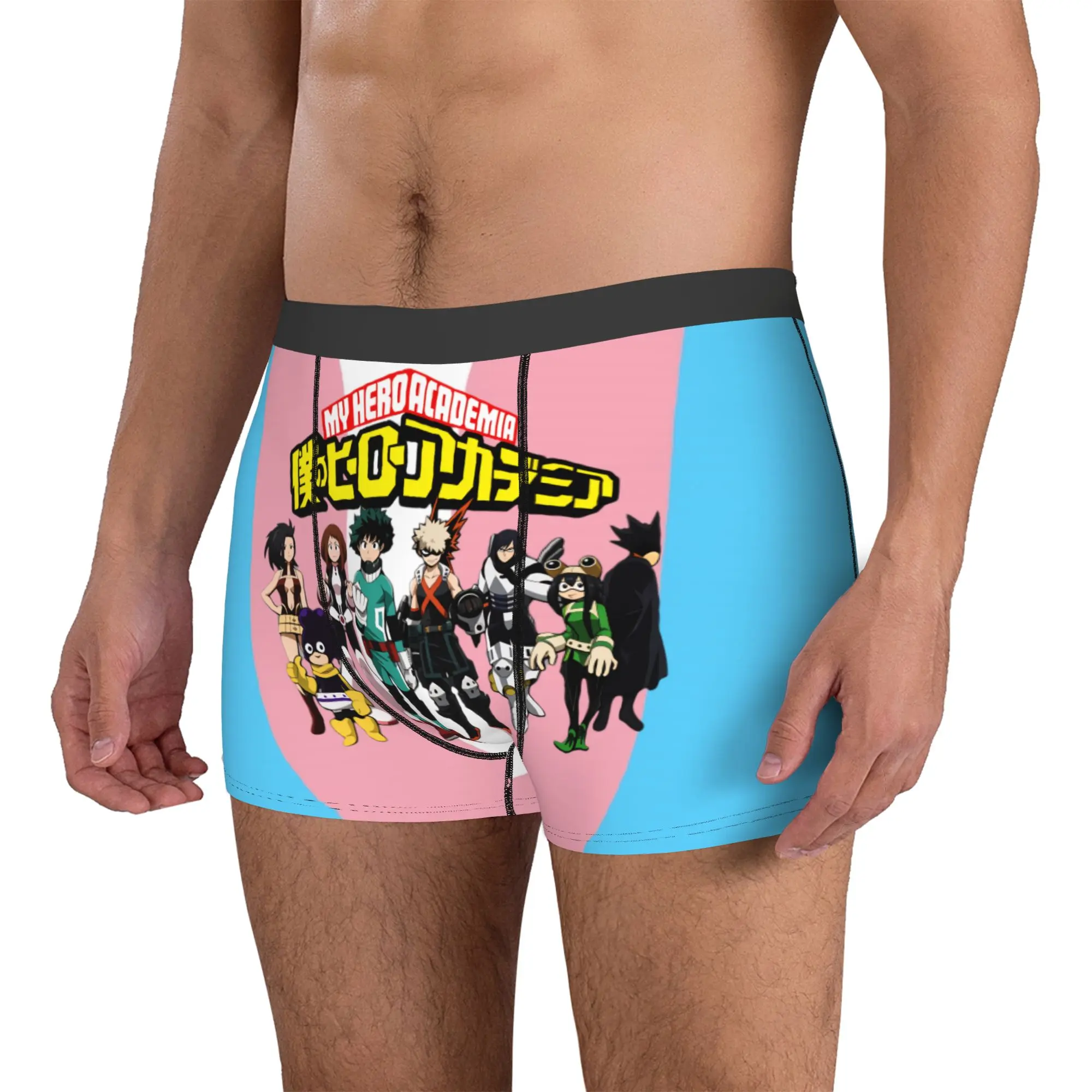 My Hero Academia Trans Pride Flag Drip Boxer Shorts For Homme Lesbian LGBT Gay Pride Underwear Panties Briefs Stretch Underpants view 2