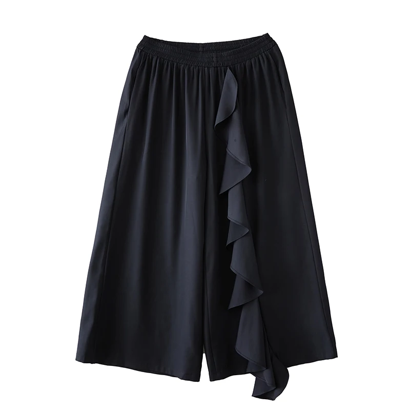 Pantalones informales k Sle, pantalones holgados de pierna ancha con diseño de retales, primavera y otoño, nuevos pantalones versátiles adelgazantes Sle Faion para mujer