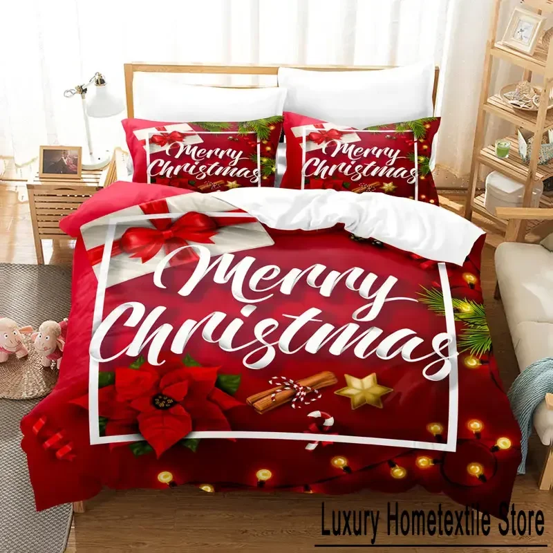 

Merry Chrismas Santa Bedding Set Boys Girls Twin Queen Size Duvet Cover Pillowcase Bed Kids Adult Fashion Home Textileextile