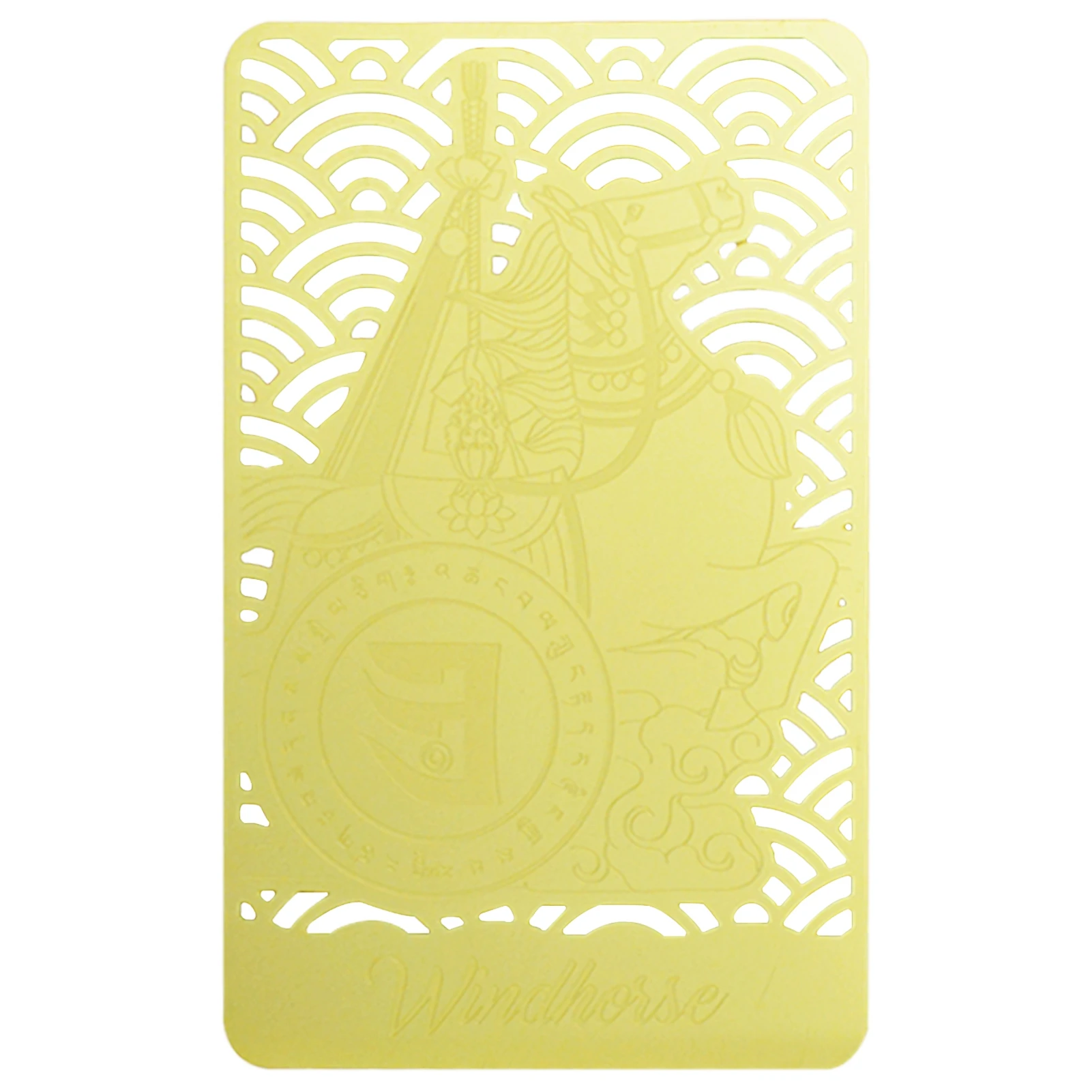 Feng Shui Windhorse Power Amulet Gold Card W5545