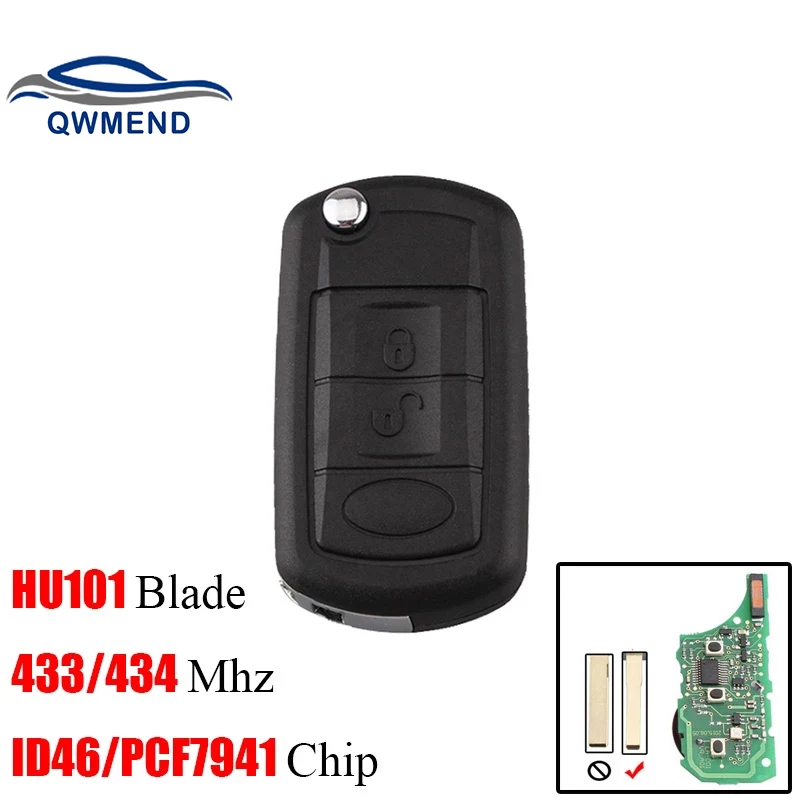 

QWMEND Remote Key For Land Rover 315Mhz PCF7941 Chip Transponder For Land Rover Discovery 3 2003-2008 HU101 Blade Free shipping