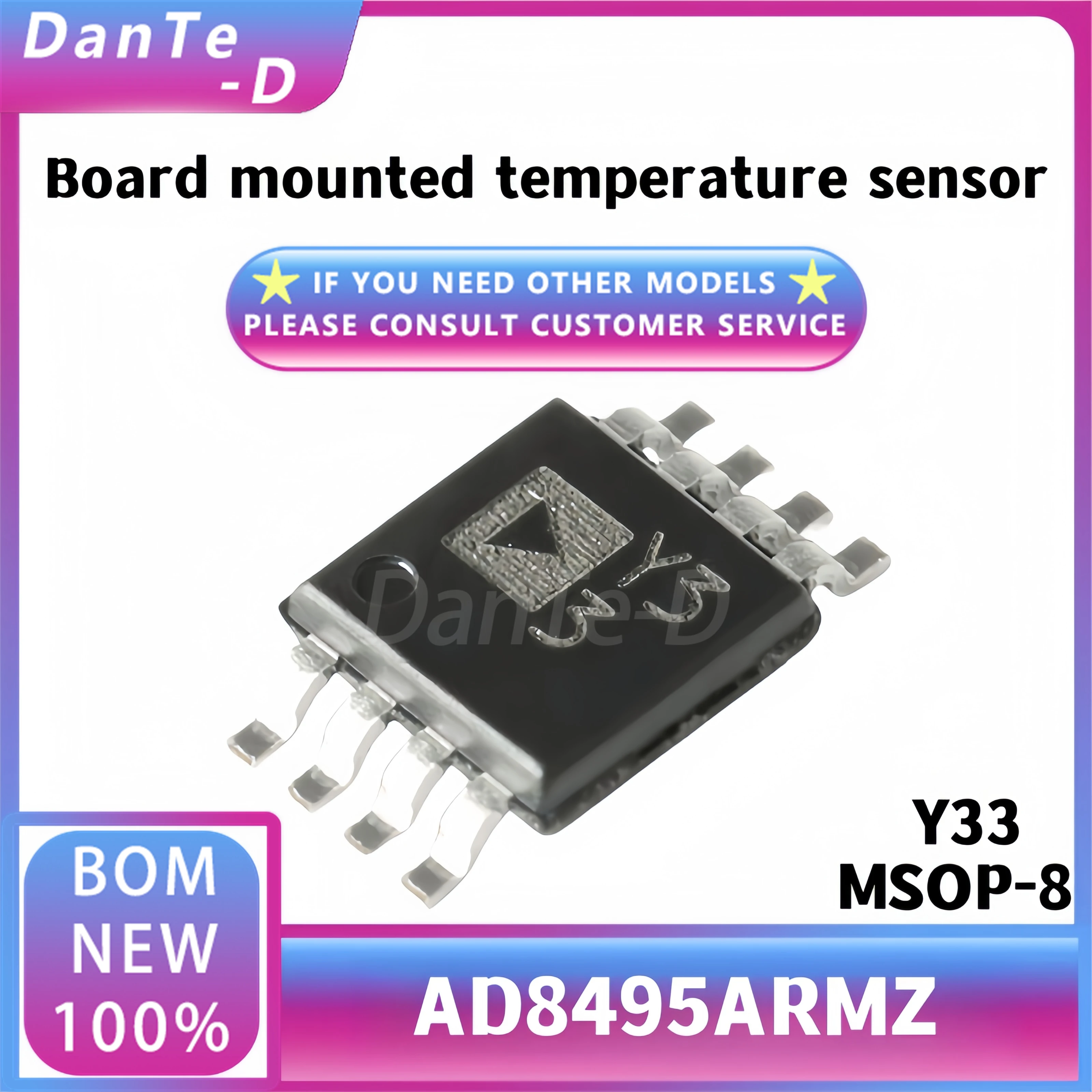 AD8495ARMZ new original AD8495A MSOP-8 K thermocouple amplifier chip 0℃-50℃ range