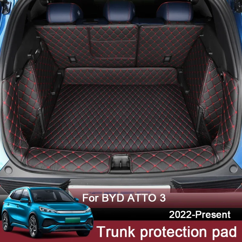 

Car Styling Custom Rear Trunk Mat For BYD ATTO 3 2022-Present Leather Waterproof Auto Cargo Liner Pad Internal Accessories