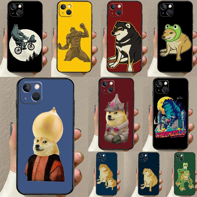 Cheems Doge Phone Case For iPhone 16 15 14 11 12 13 Pro Max Mini Plus X XS Max XR Cover Coque