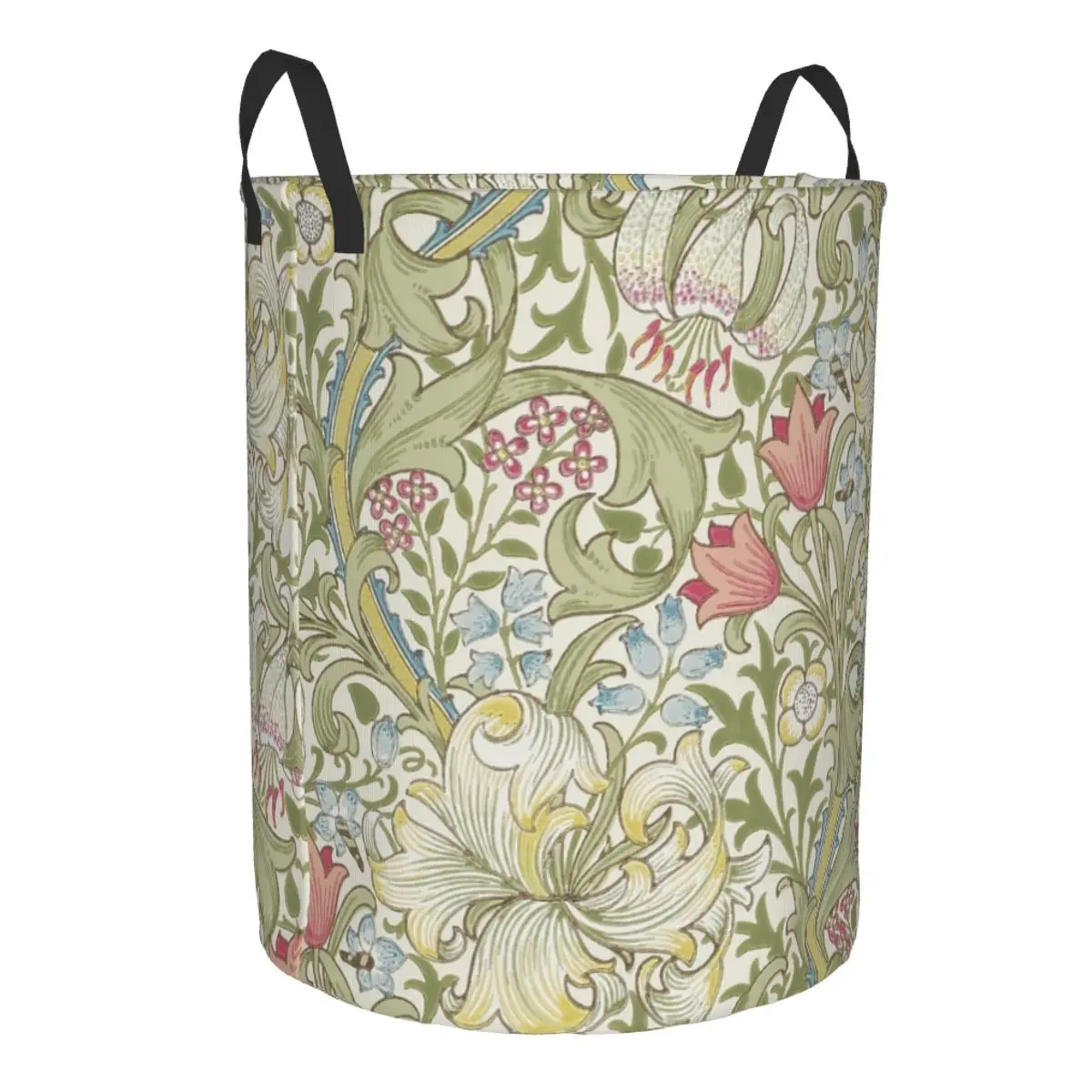 Custom William Morris Art Laundry Basket Collapsible Floral Textile Pattern Baby Hamper for Nursery Toys Organizer Storage Bins