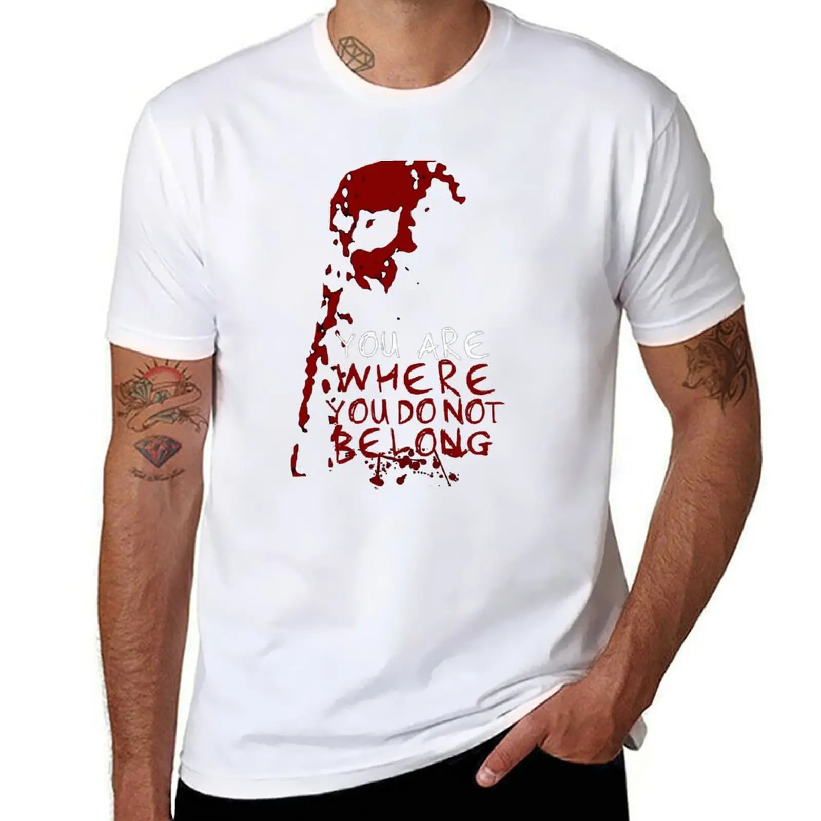 

You Are Where You Do Not Belong The Walking Dead Whisperers quote T-Shirt man t shirt designer t shirt man plain T-Shirt