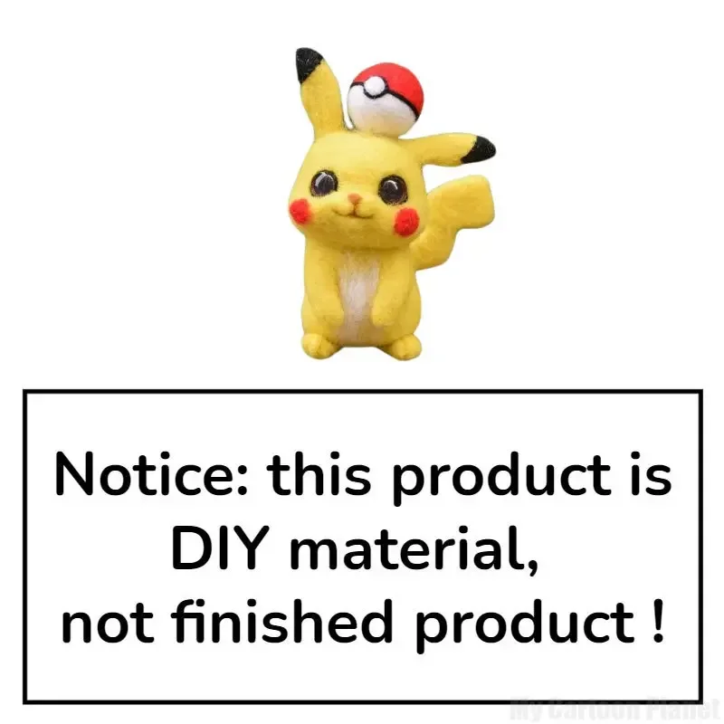 Pokemon Pikachu DIY Needle Felting Kit Wool Felting Tools Handmade Felt Needle Set Felting Fabric Materials Handmade Accessories