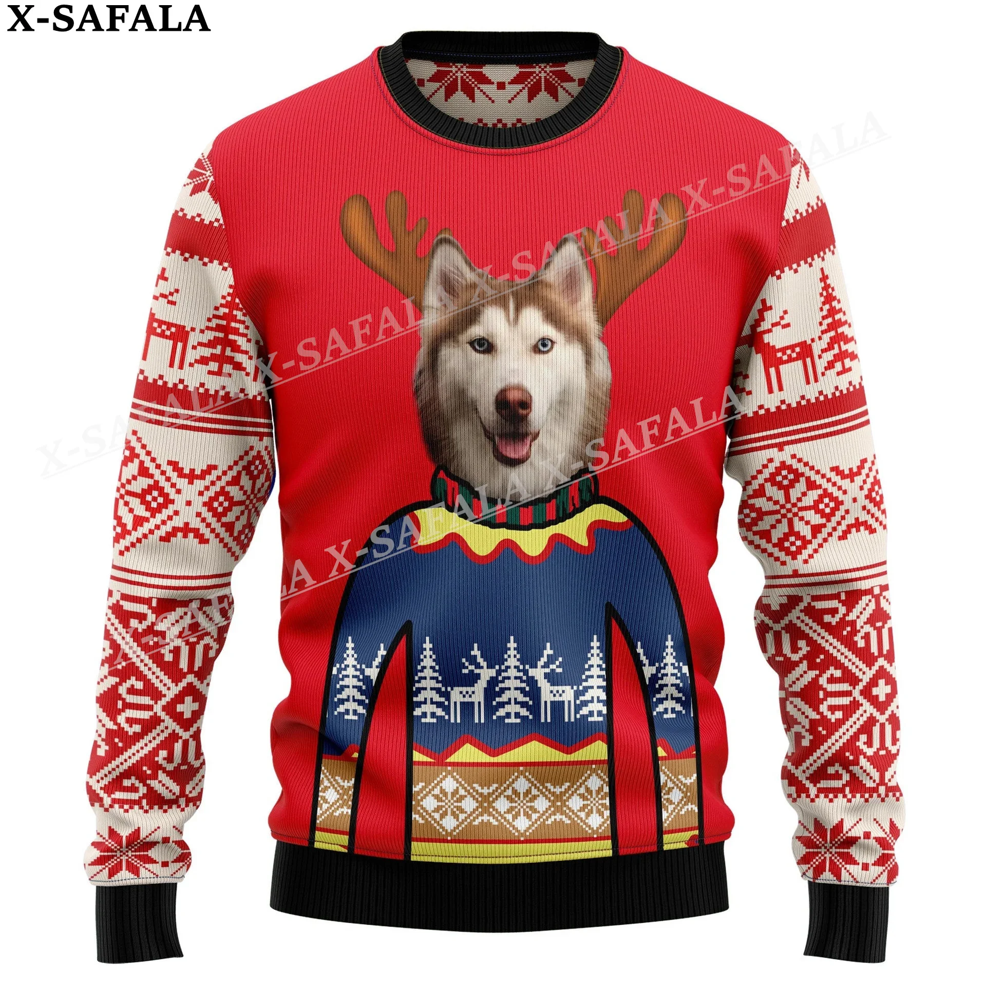 Custom Photo Personalized Characters/Pets Ugly Christmas Knit Sweaters Christmas Gift Jumpers Tops Couple Party Unisex Casual-1