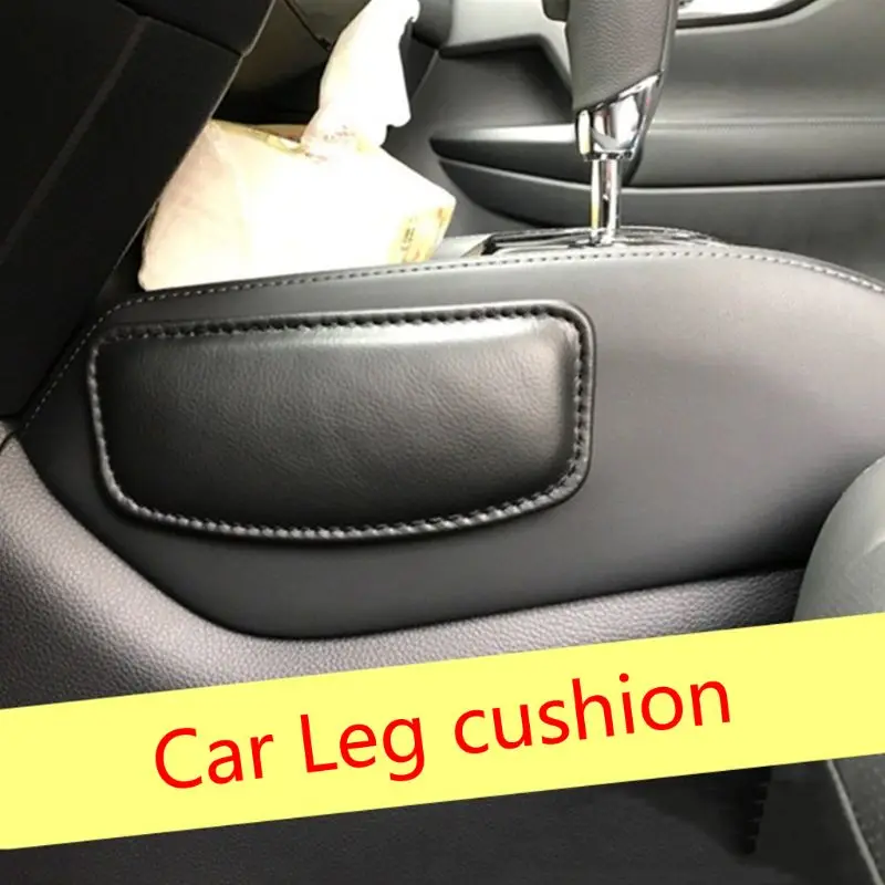 QM Leather Auto Center Console Knee Cushion Soft Pad Car Center Console Knee Leg Elbow Cushion Pad Car Interior Accessories