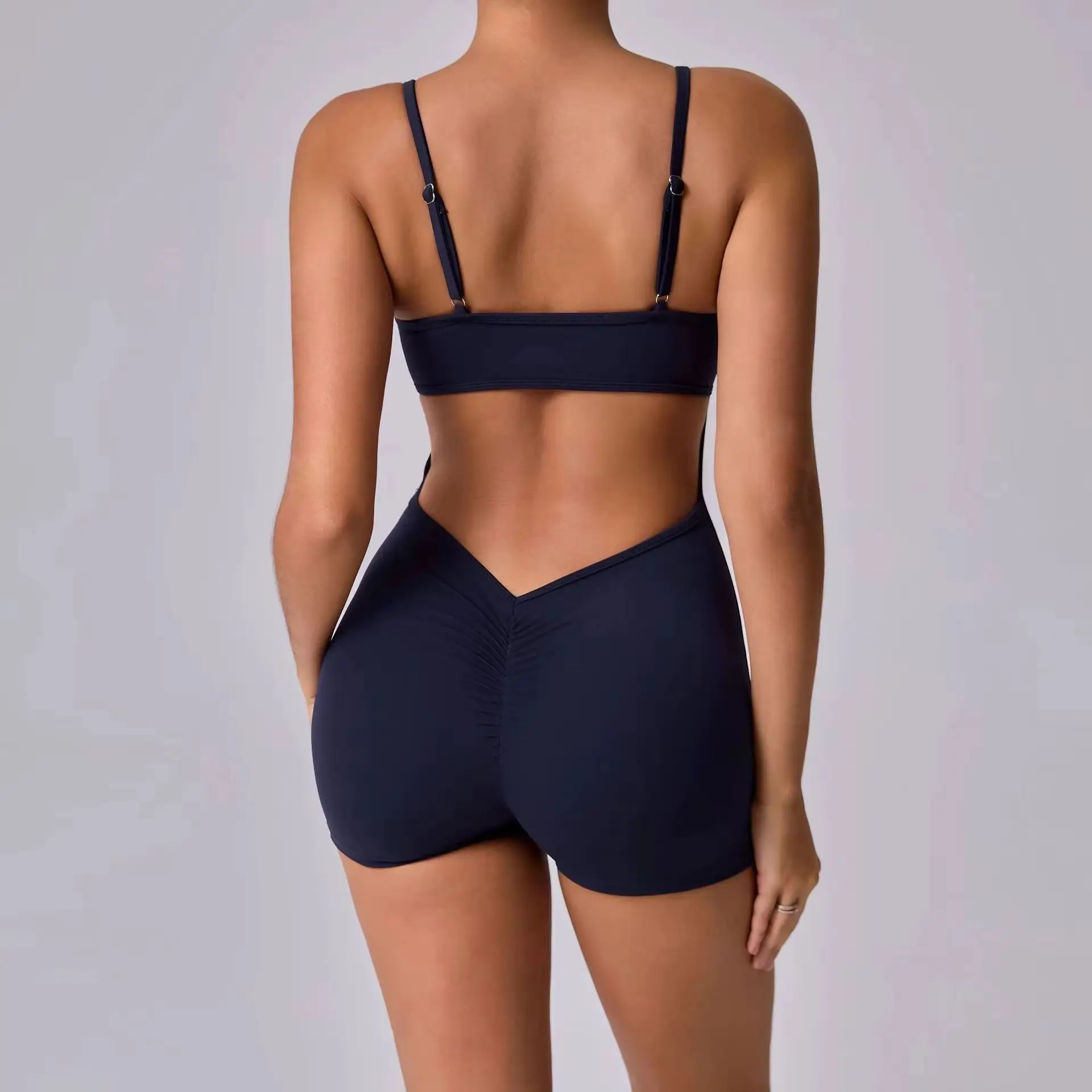 

Короткий спортивный комбинезон для спортзала, женская спортивная одежда, костюм без рукавов, цельный комплект для спортзала, женские комбинезоны для тренировок, женские боди для фитнеса