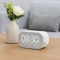 Rechargeable LED Digital Alarm Clock HD Mirror Display Portable Alarm Clock Wireless Bluetooth Bluetooth Speaker Office