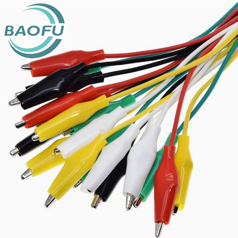 10pcs 50cm Jumper Wire Test Leads Alligator Clips 28mm Small 35mm Medium 45mm Large