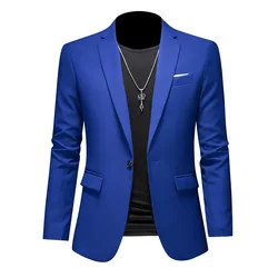 6XL 5XL 4XL Men's Spring Quality Business Suit Jackets Male Slim Fit Solid Color Single Button Casual Blazers Man Luxury Tuxedo