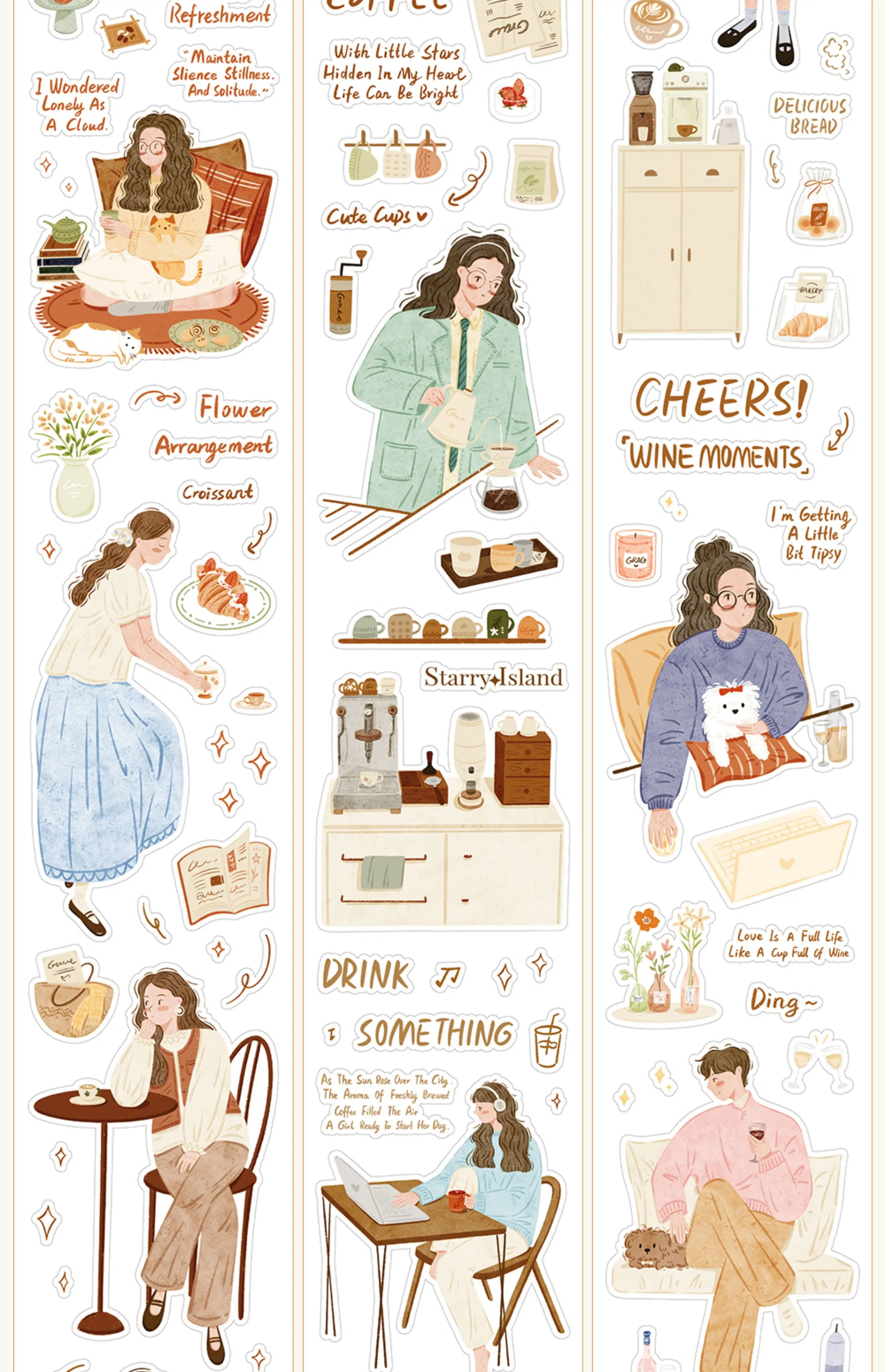 

Лента Washi для девочек и мальчиков — высечка «Наслаждай момент», персонаж девочки, бумажный материал