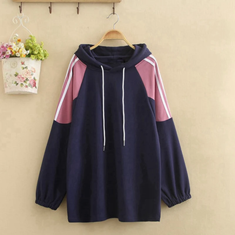 

Новая осенняя женская повседневная толстовка больших размеров с ленивым ветром, свободная толстовка в тон