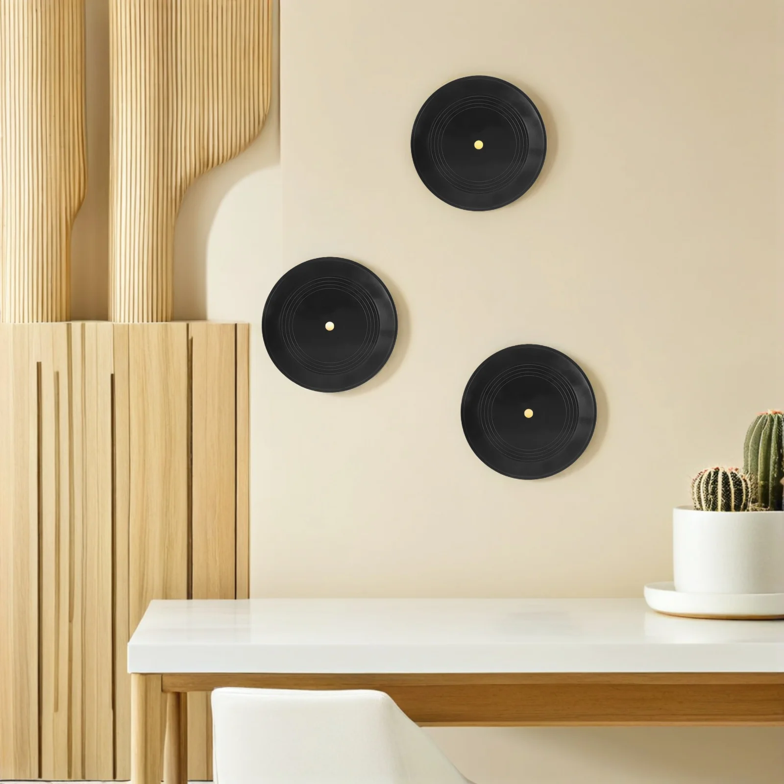 

3Pcs Retro Vinyl Records Decorative Wall Ornaments Room Bar Vintage Aesthetic Home Decoration Decorative Vinyl Records