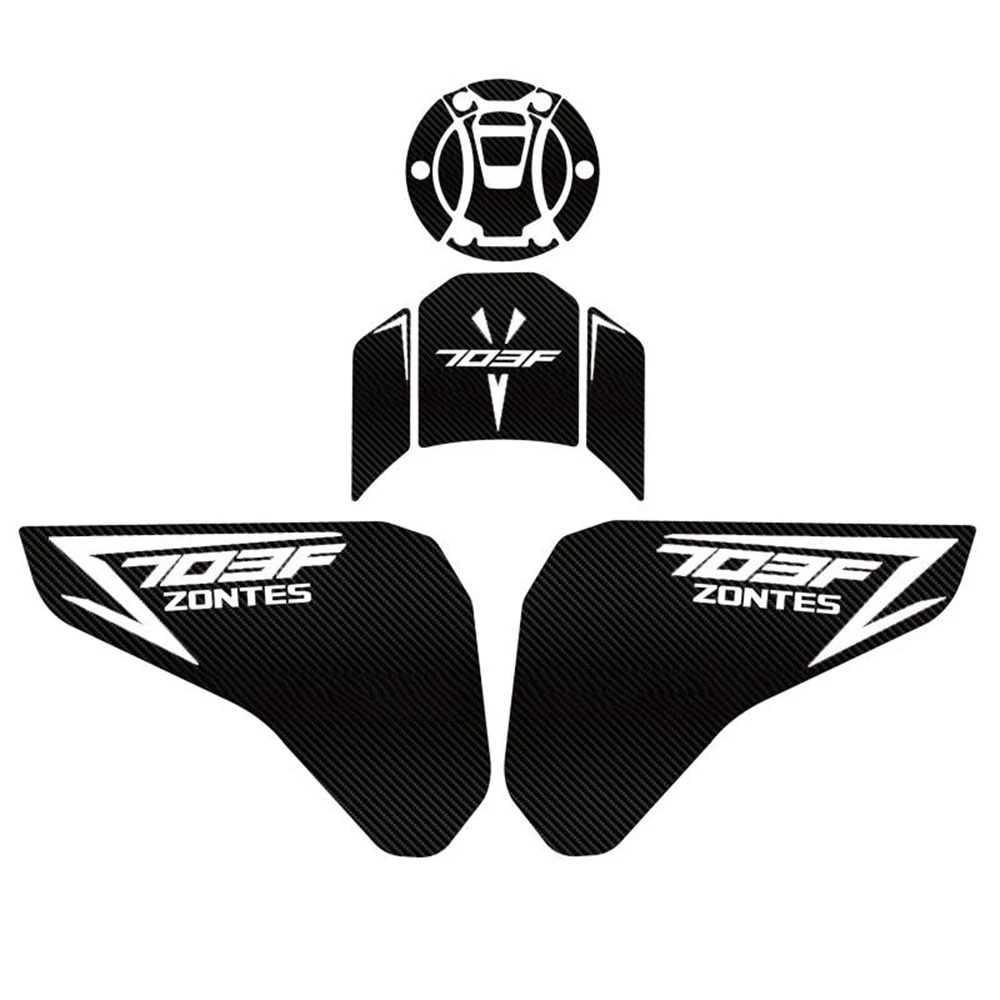 Motocicleta Anti Slip Óleo Combustível Tanque Pad, Joelho Side Grip Decal, Protetor Adesivo Pads para Zontes 703F 703 F 2024, Novo