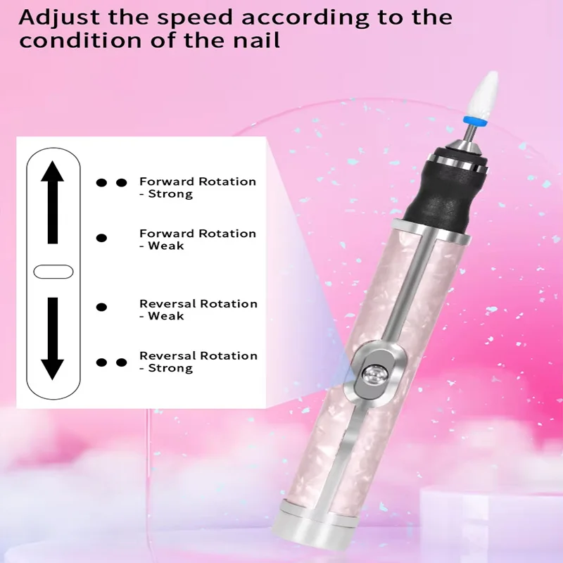 

Высокоскоростная электрическая дрель для ногтей, двигатель без сердечника, портативная электрическая шлифовальная машина для ногтей, портативная электрическая шлифовальная машина